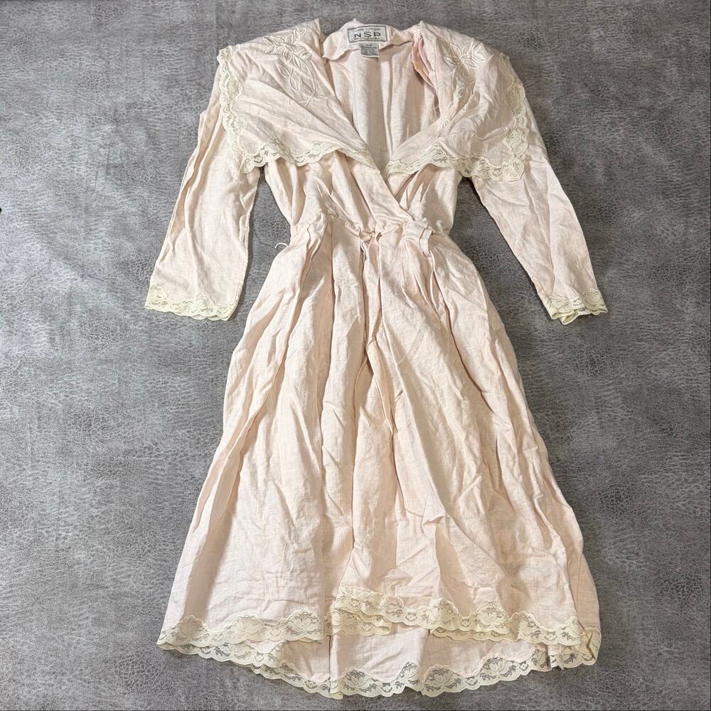 Vintage Blush Wrap Lace Maxi Dress